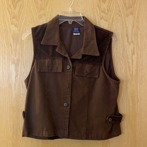Brown vest.